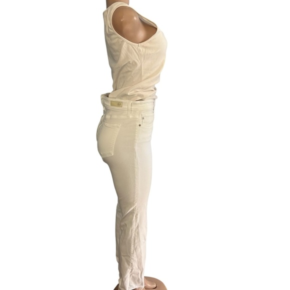 Adriano Goldschmied Farrah Mid-Rise Crop Boot Jeans White - Picture 5 of 10